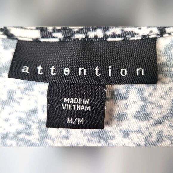 Black&White Pixelated design Top Size MM Zip front Business casual lightweight - Picture 2 of 6